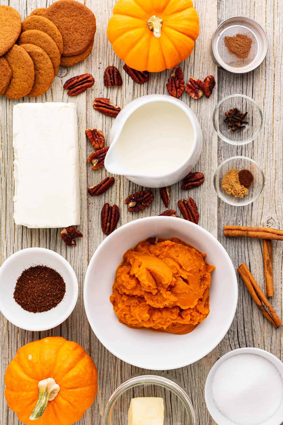 Ingredients used in making Pumpkin Delight dessert.