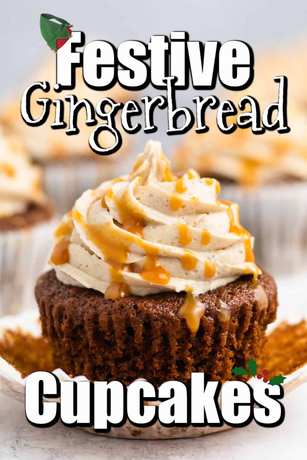 Festive Gingerbread Cupcakes Pin