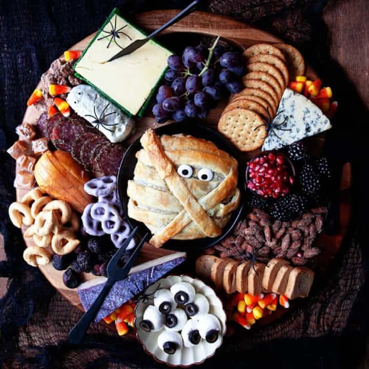 Halloween Cheese Board & Brie Mummy
