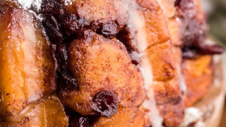 Air Fryer Holiday Monkey Bread close-up.