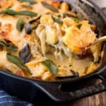 Instant Pot Boulangere Potatoes in a casserole