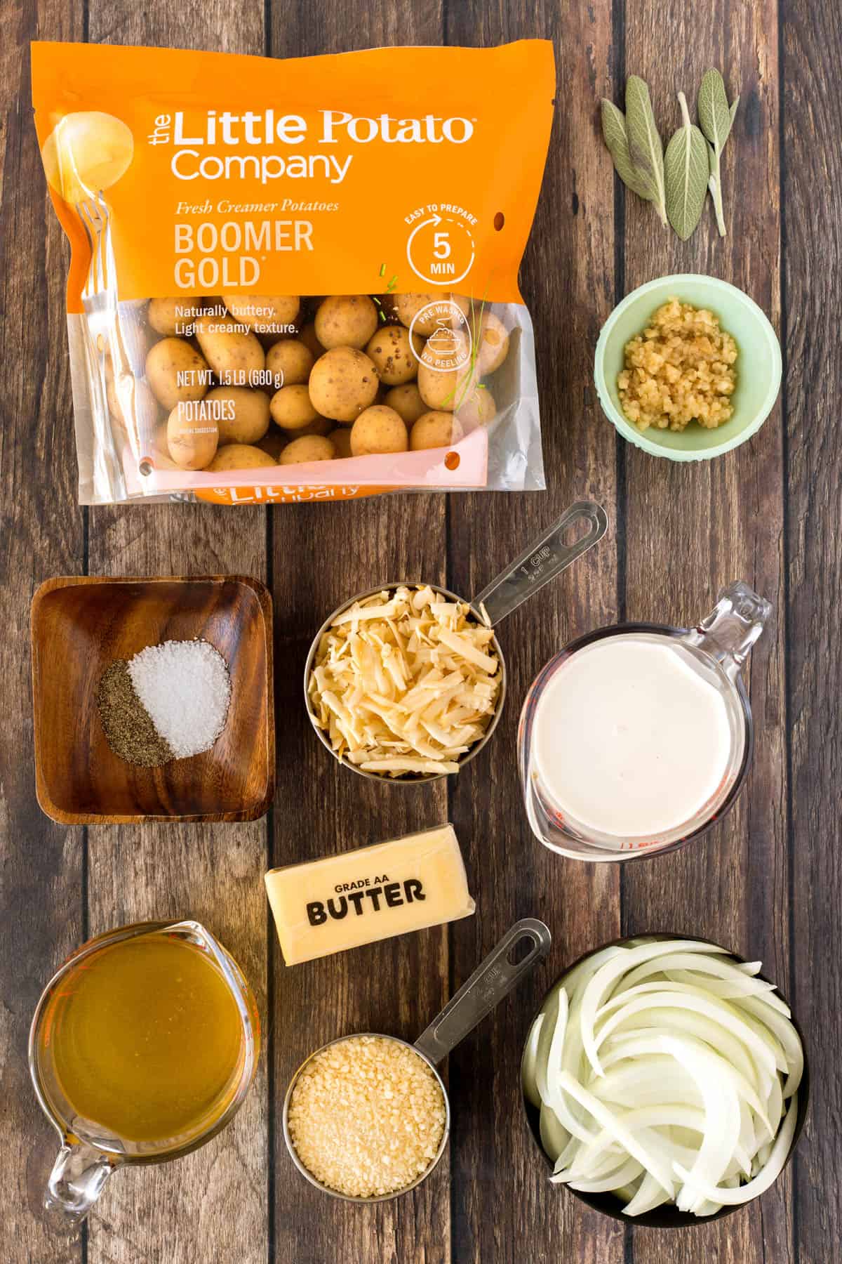Ingredients for Instant Pot Boulangere Potatoes