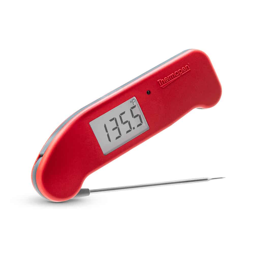 Shot of a Thermapen One in red. 