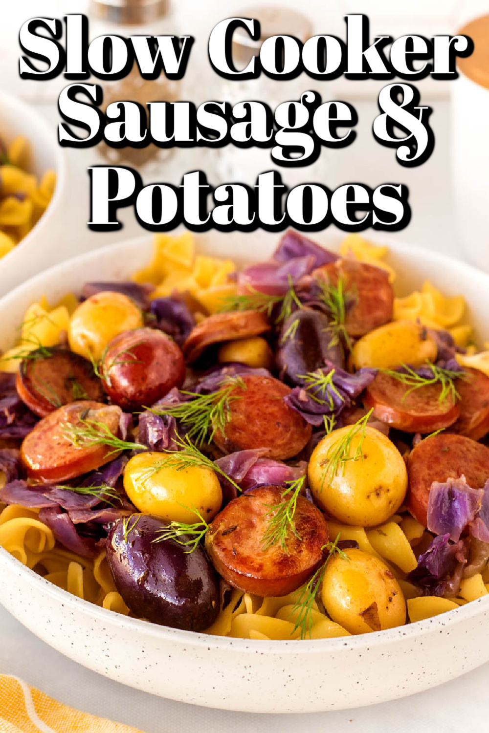 Slow Cooker Sausage and Potatoes Pin