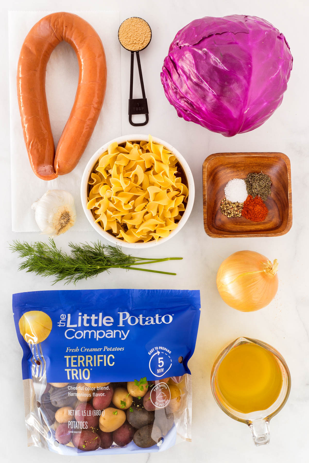 Ingredients for Slow Cooker Sausage and Potatoes