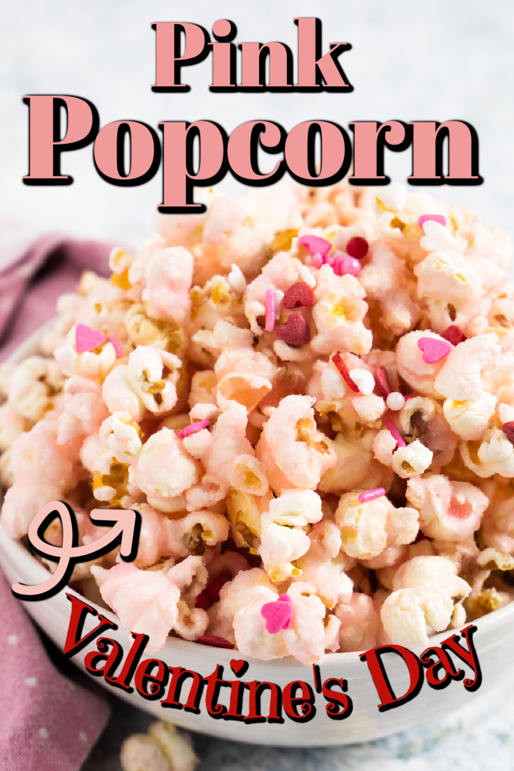 Valentine's Day Pink Popcorn Pin