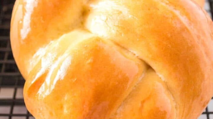 Close-up of White Braided Bread