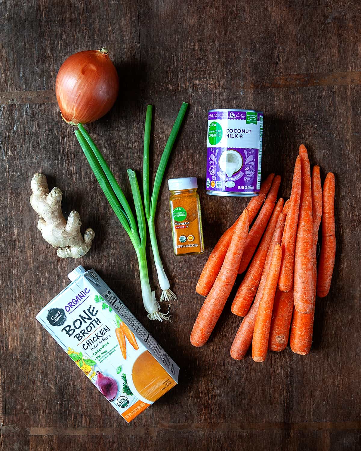 Ingredients for Carrot Ginger Soup