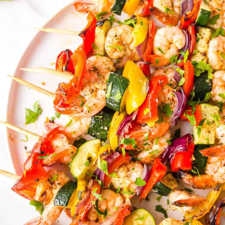 Lemon Garlic Shrimp Kabobs - Noshing With The Nolands