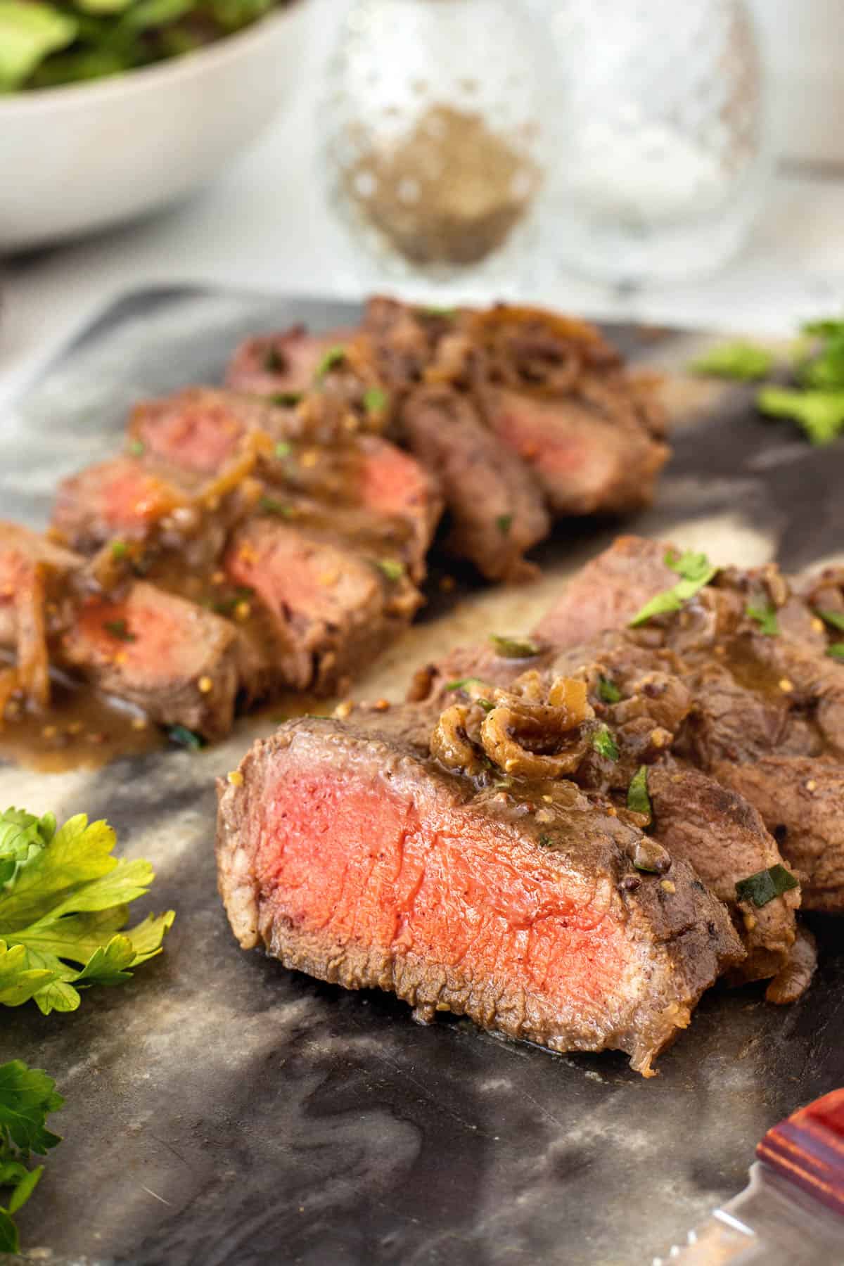 Pan Seared Steak with Shallot Mustard Sauce – Stacey Hawkins