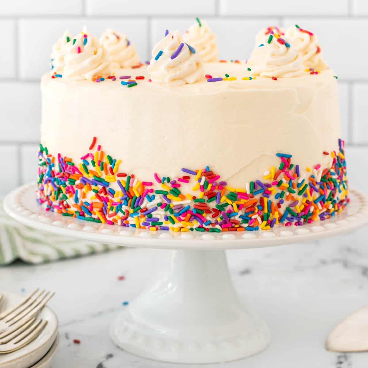 Square photo of Best Vanilla Cake Recipe.