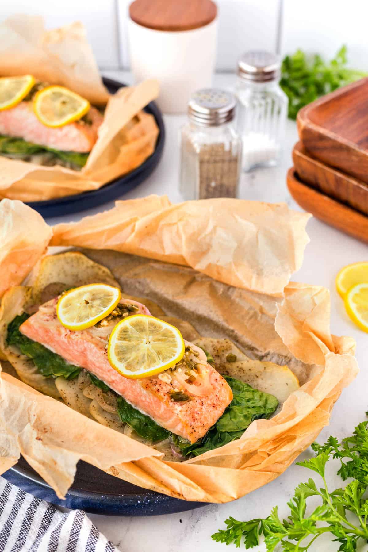 Salmon en Papillote with Roasted Potatoes – A Couple Cooks