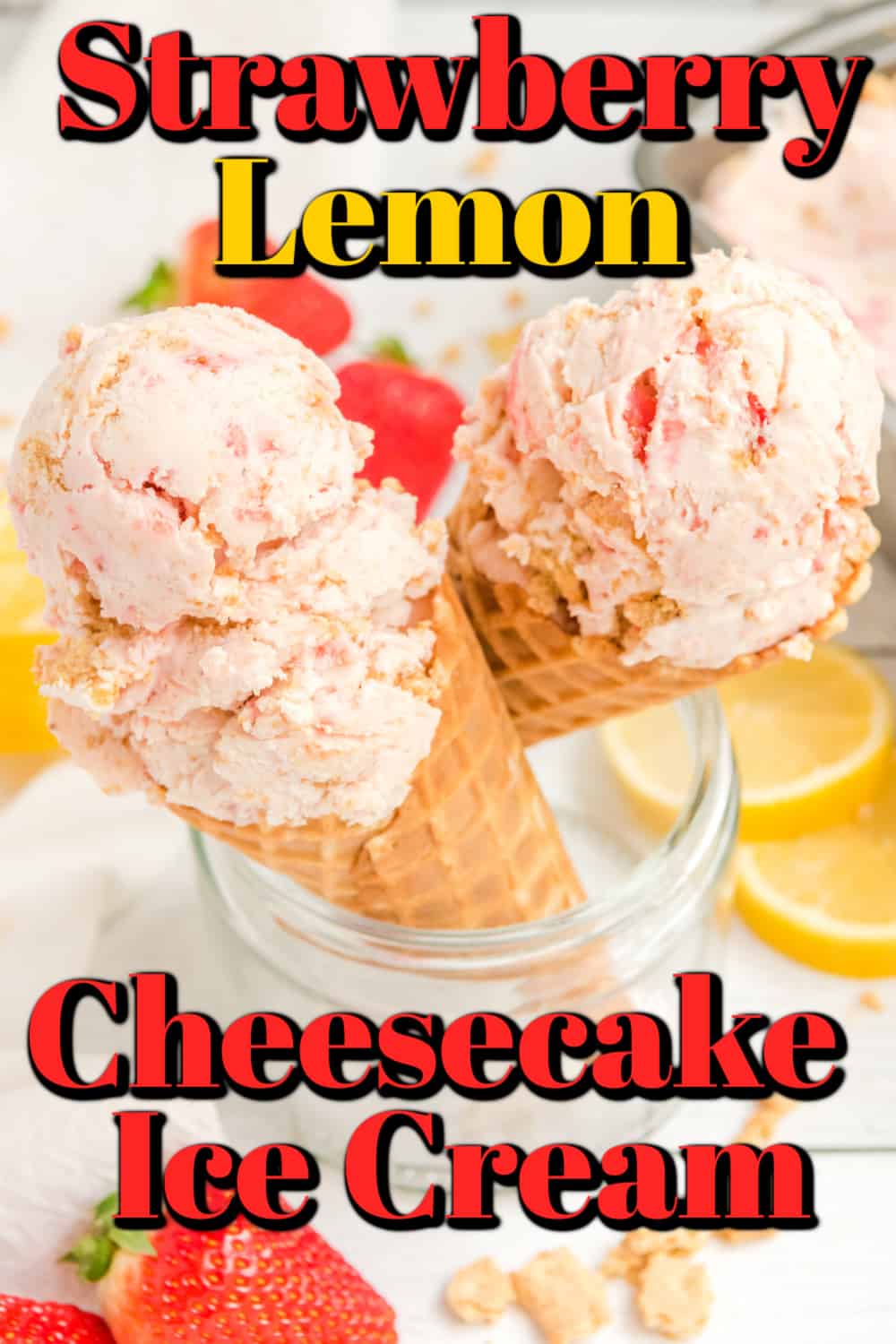 Lemon Strawberry Cheesecake Ice Cream Pin