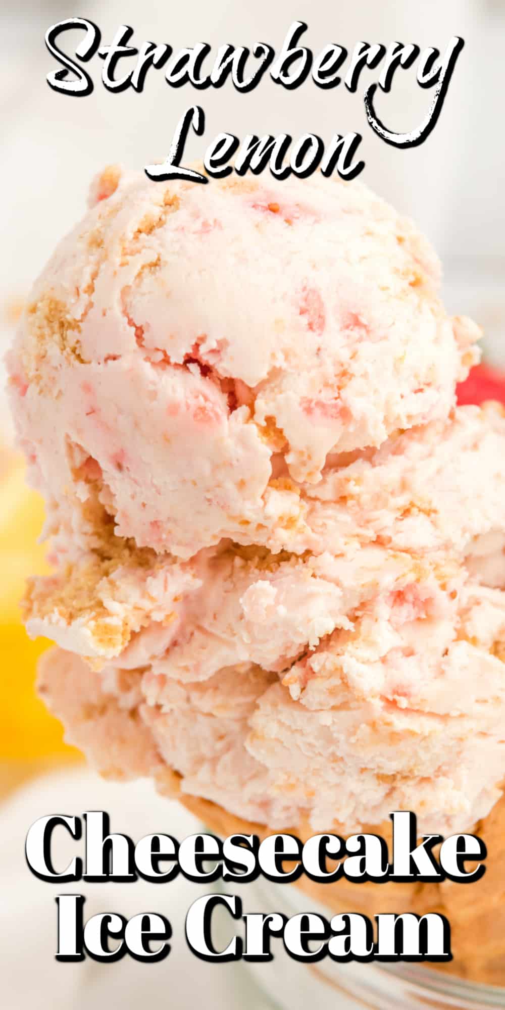 Lemon Strawberry Cheesecake Ice Cream Pin