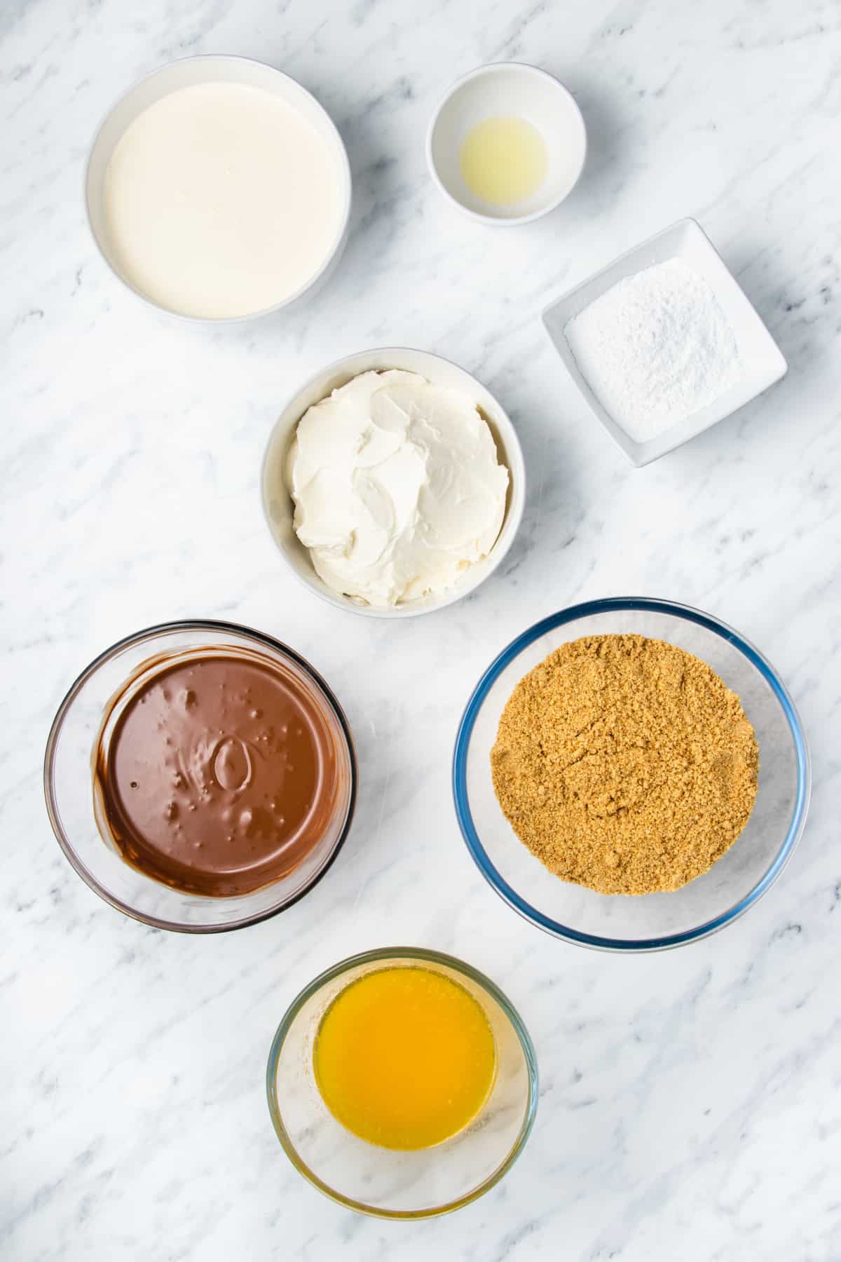 Ingredients for No-Bake Chocolate Cheesecake