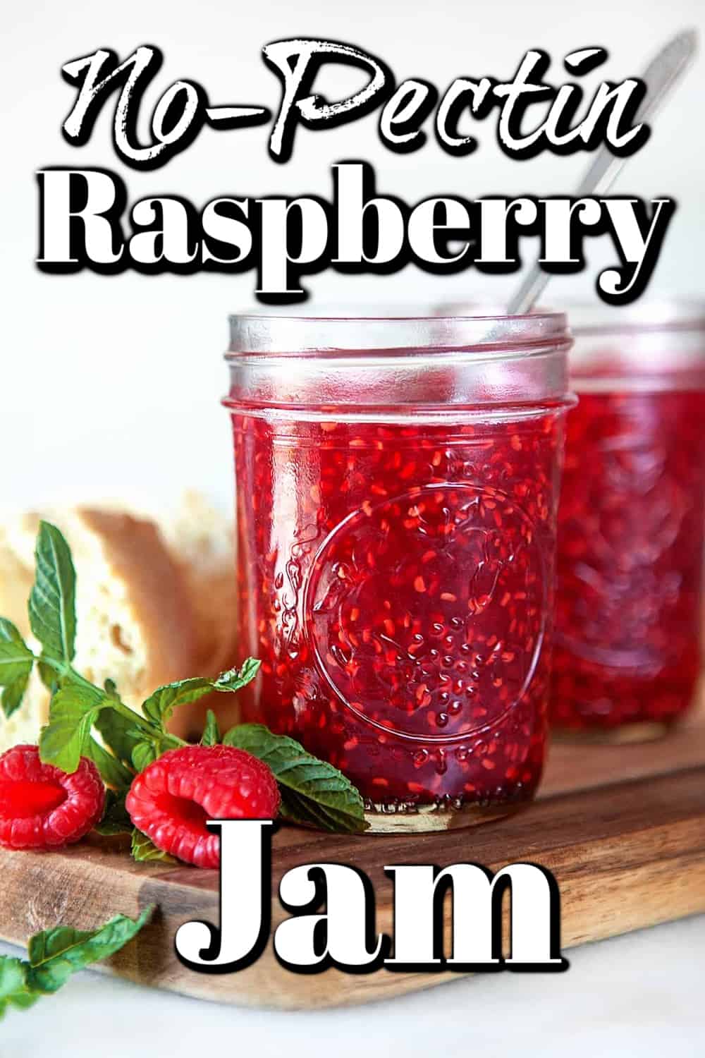No-Pectin Raspberry Jam Recipe Pin