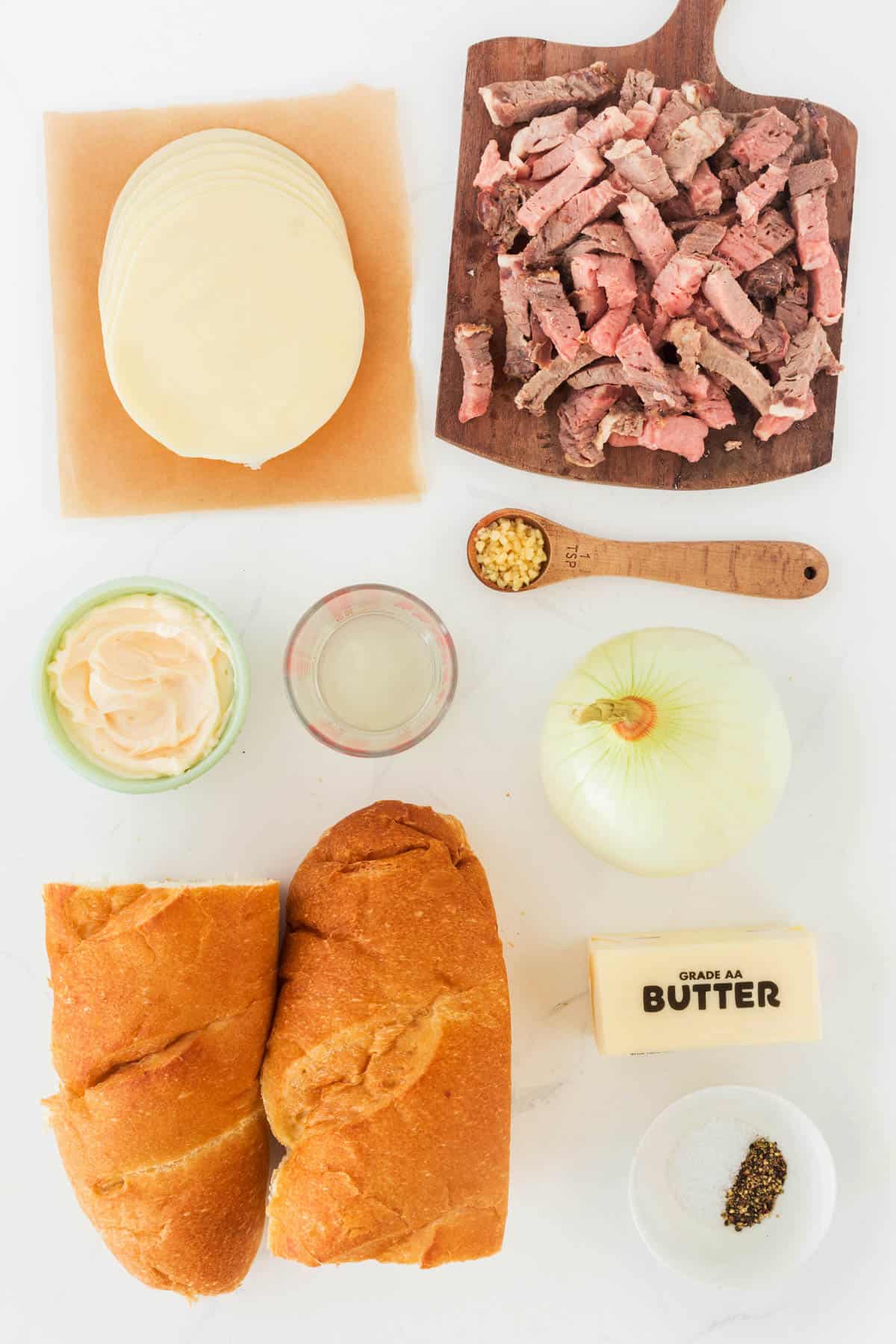 Ingredients for a best prime rib sandwich