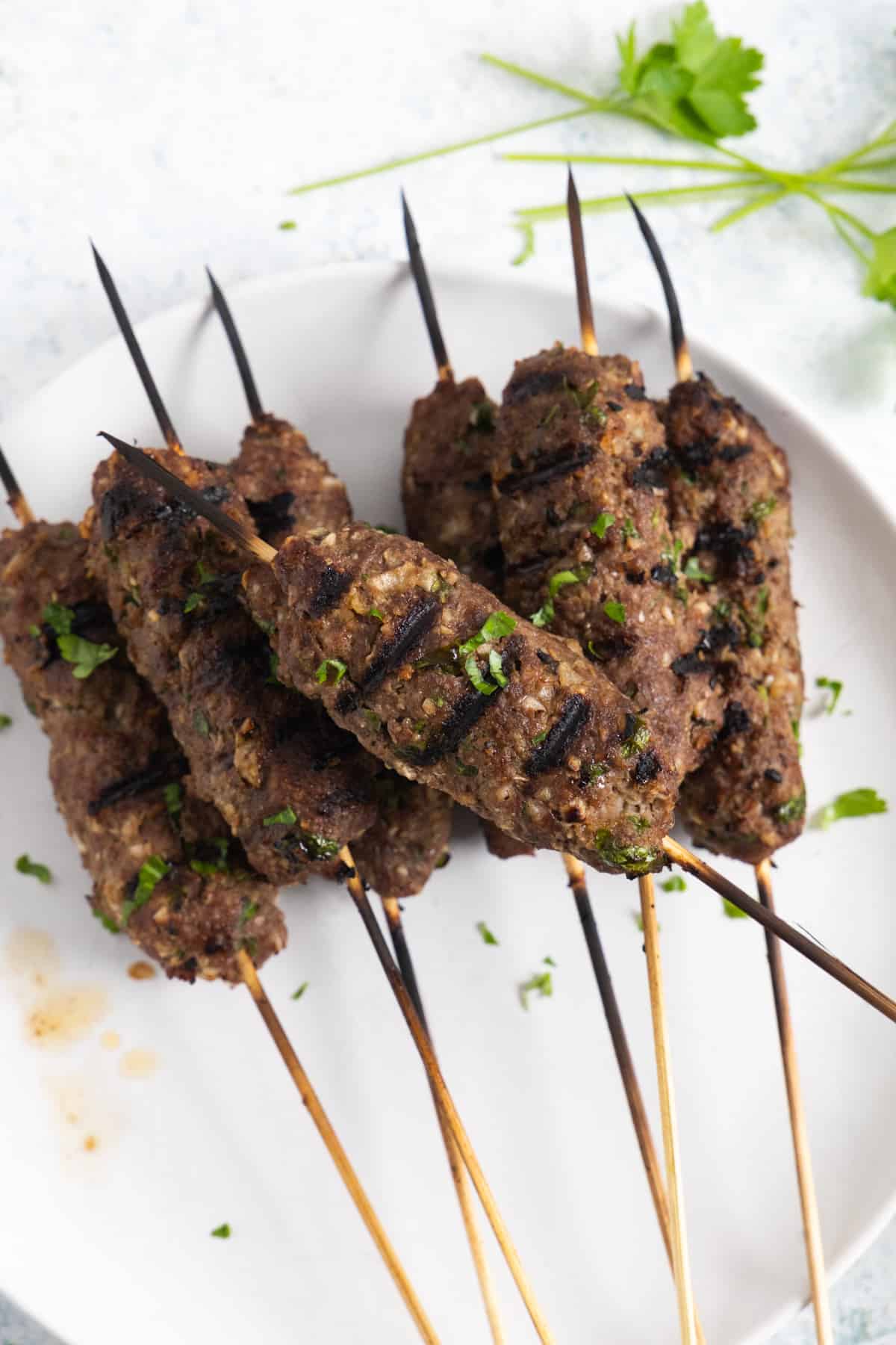 Cooked Koftas in a white plate.