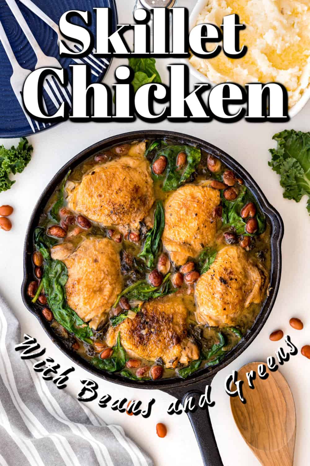 Skillet Chicken with Beans and Greens PIn