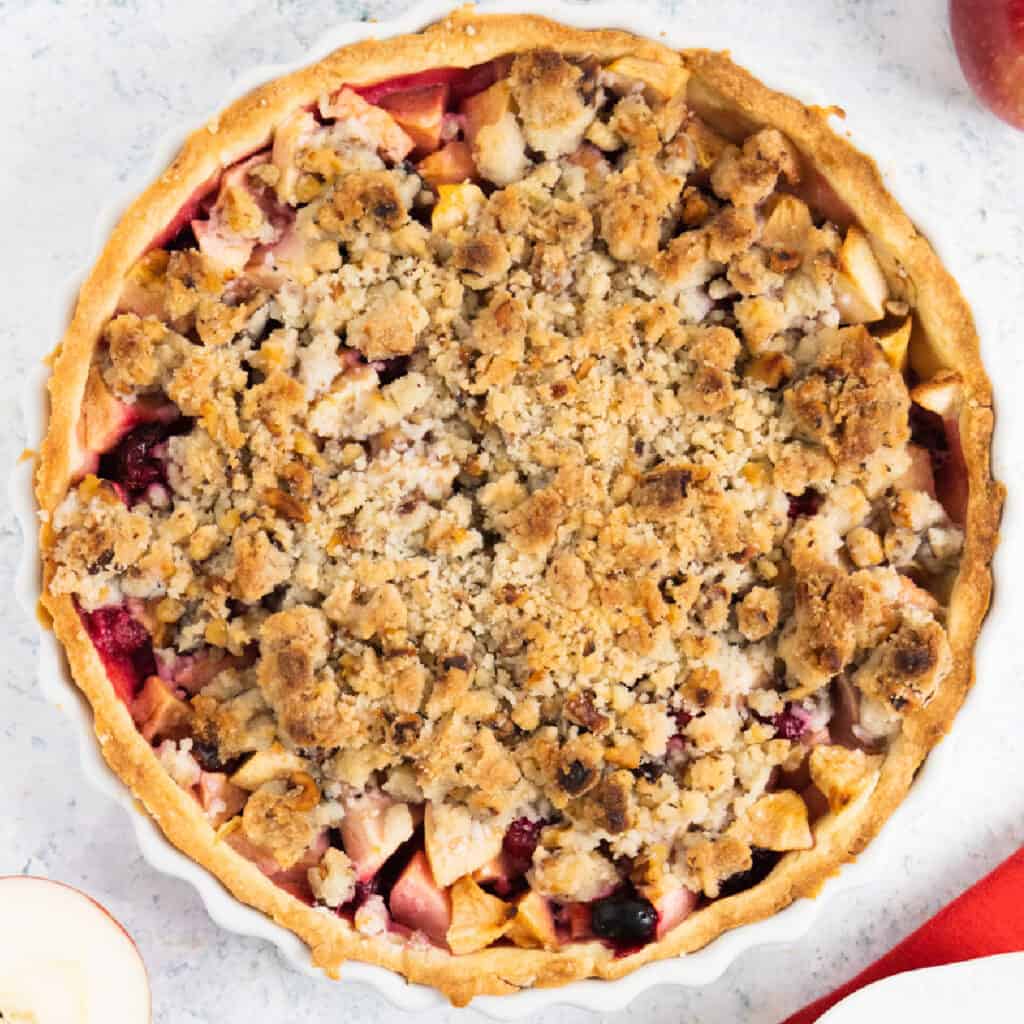 Apple Cranberry Pie with Crumb Topping - The Perfect Fall Pie