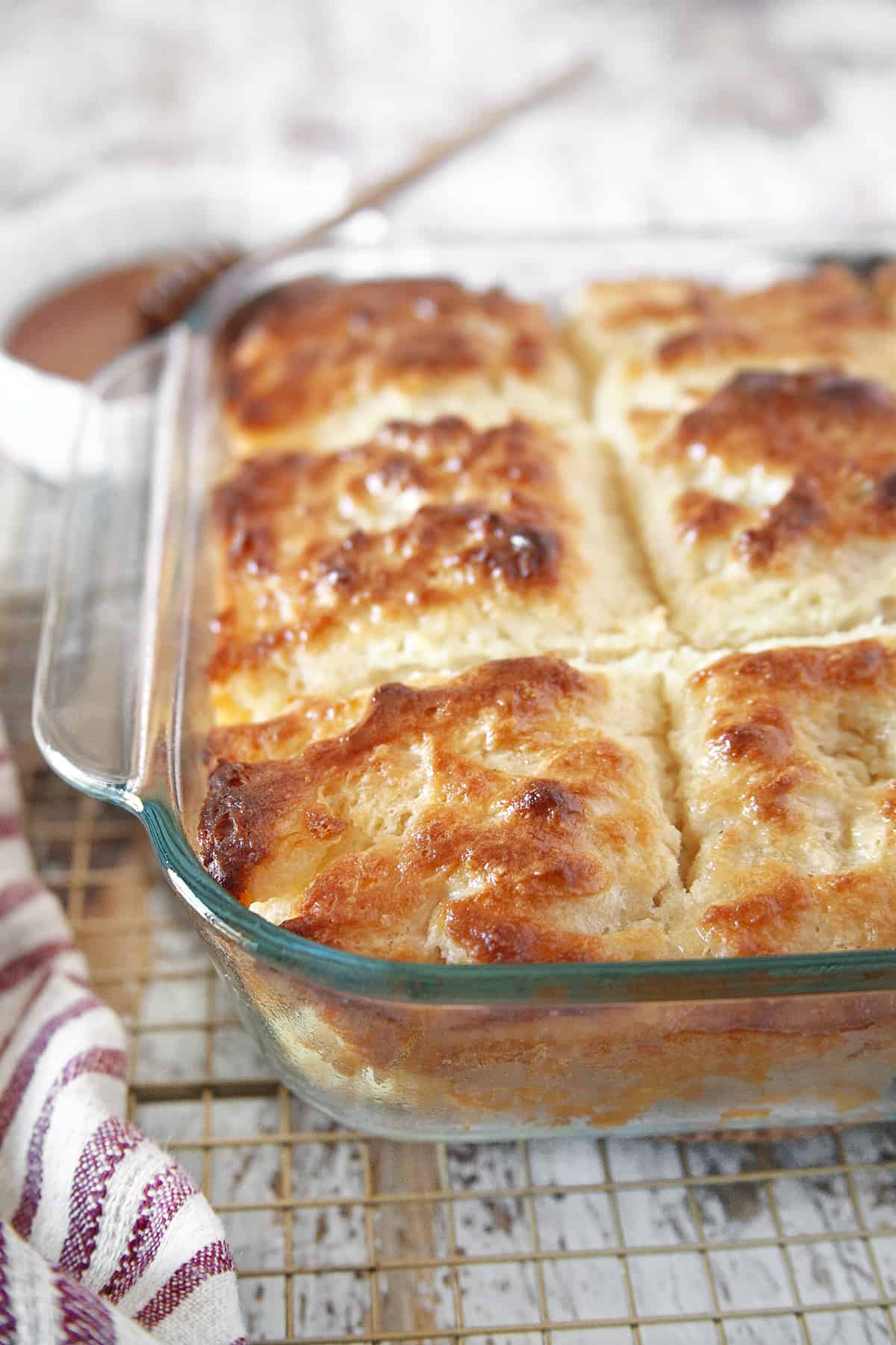 Butter Swim Biscuits in a pan. 