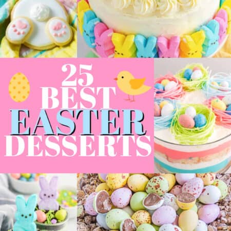Collage of Easter treats and desserts.