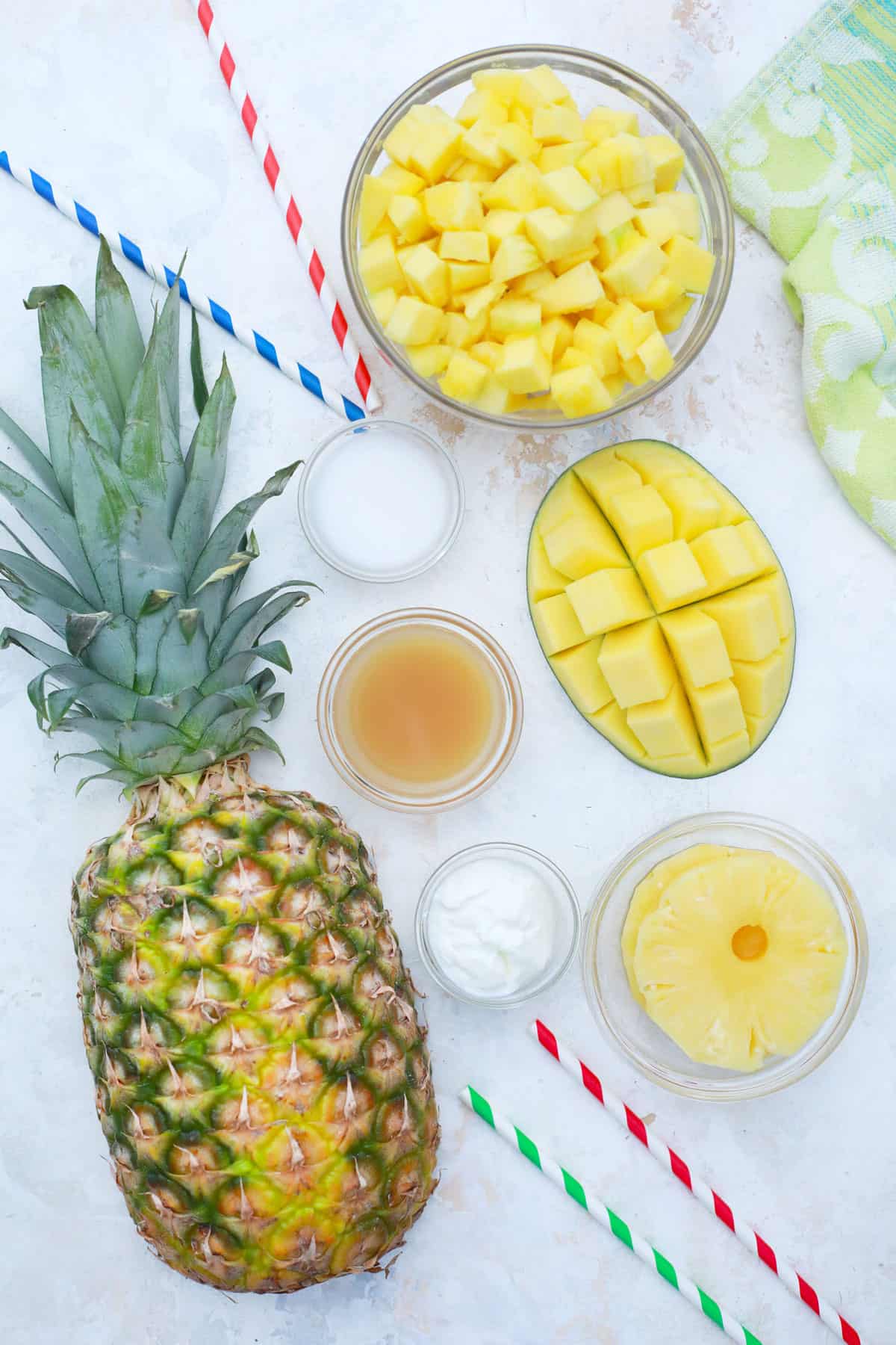Ingredients for Better Than McDonald's Mango Pineapple Smoothie. 