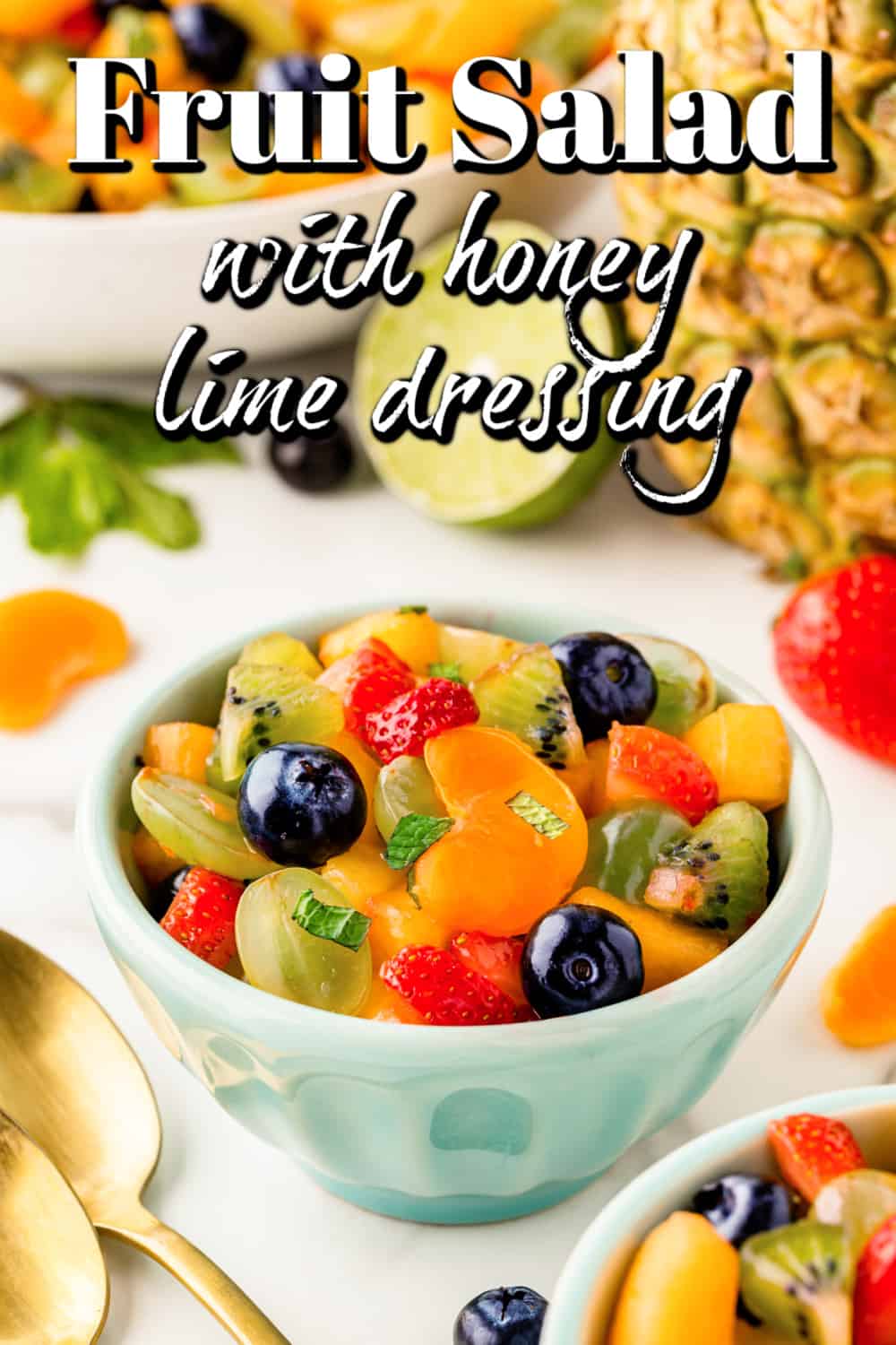 Fruit Salad with Honey Lime Dressing Pin.