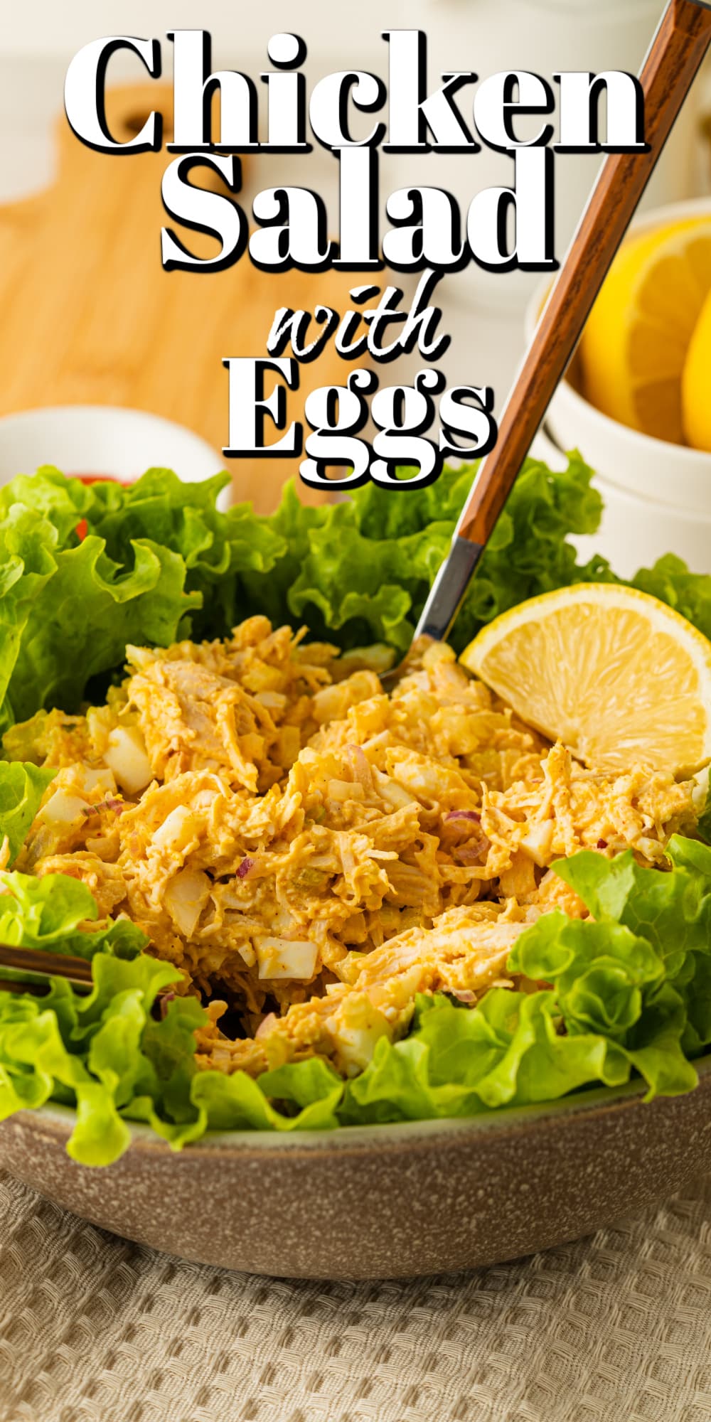 Chicken Salad Recipe with Eggs Pin. 