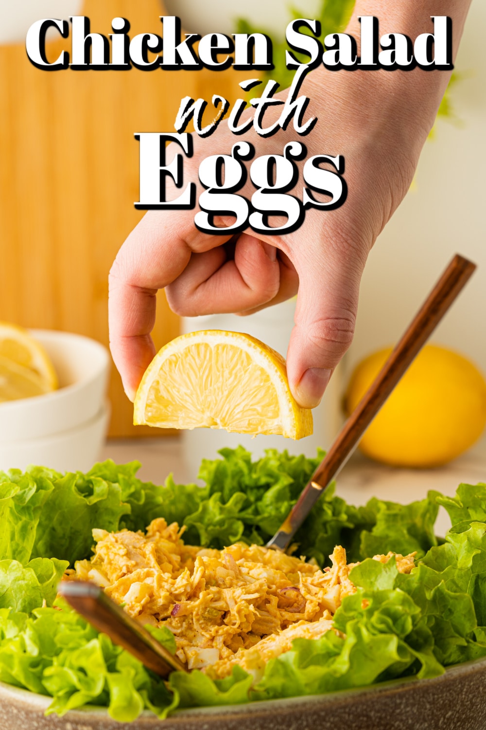 Chicken Salad Recipe with Eggs Pin.