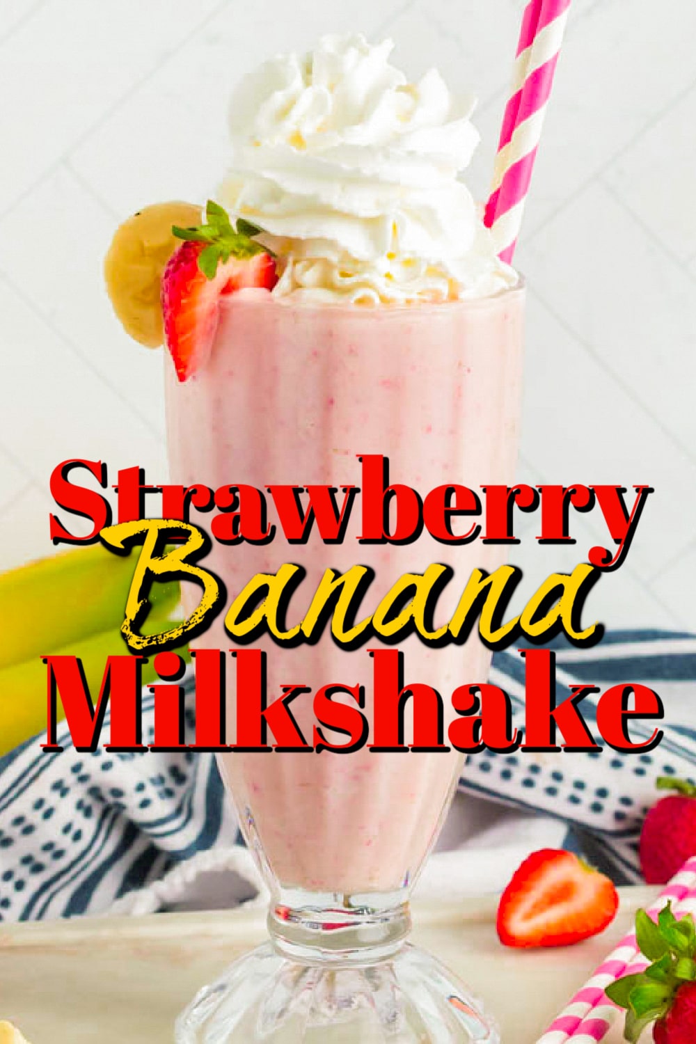Strawberry Banana Milkshake Pin. 