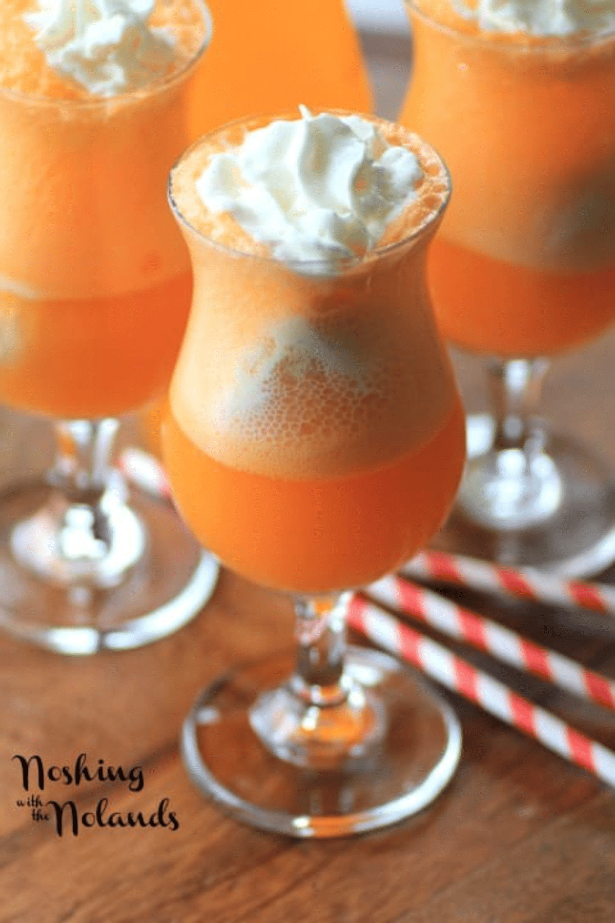 Orange Creamsicle Float with whipped cream on top. 