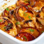 Apple Pork Chops in a casserole dish.