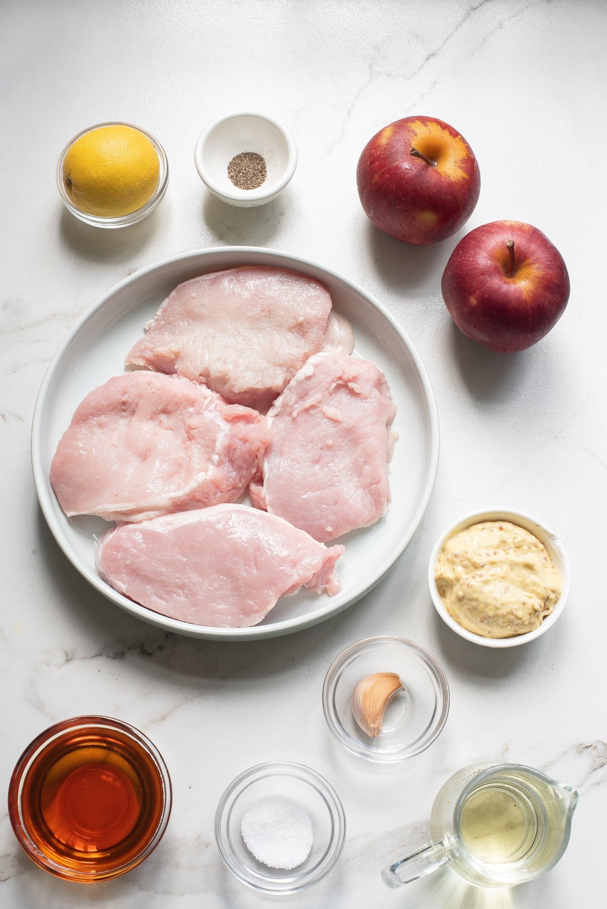 Ingredients for Apple Pork Chops. 