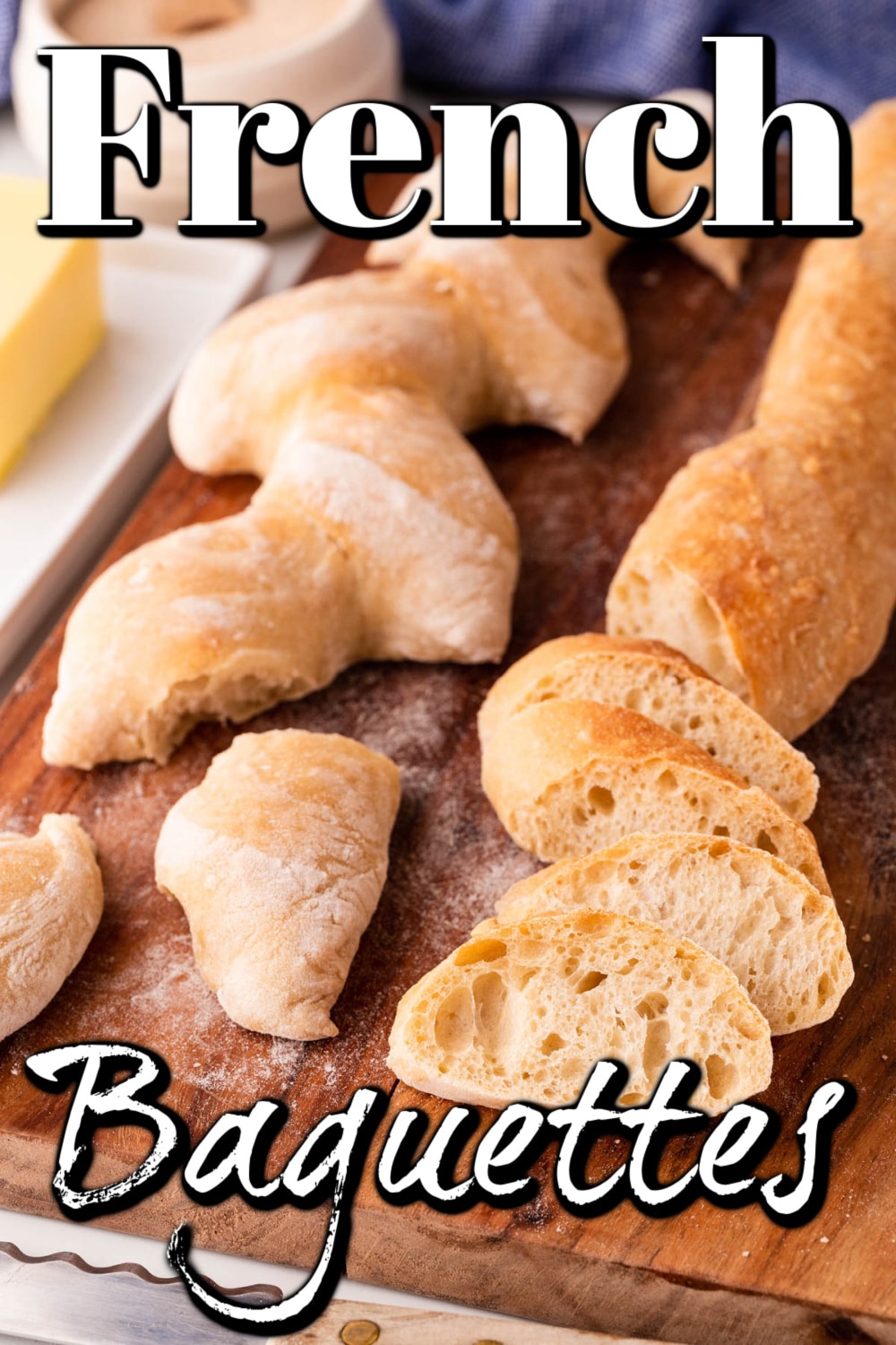 French Baguette Recipe Pin. 