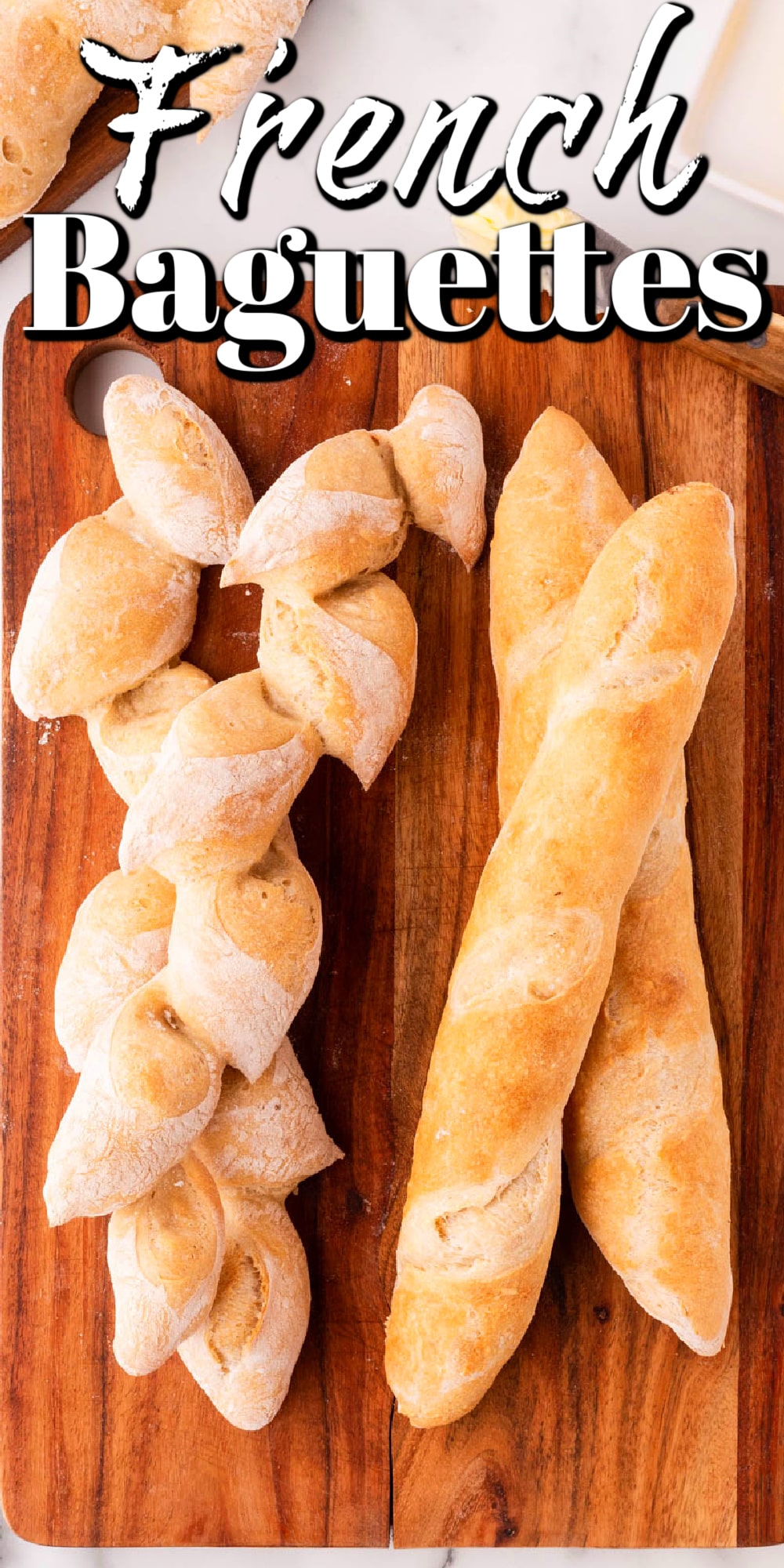 French Baguette Recipe Pin. 