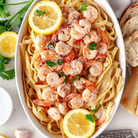 Garlic Butter Shrimp Pasta Recipe - Noshing With the Nolands