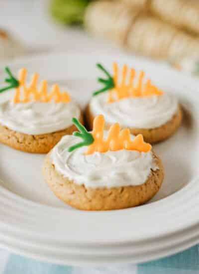 Carrot Cake Cookies on a plate.