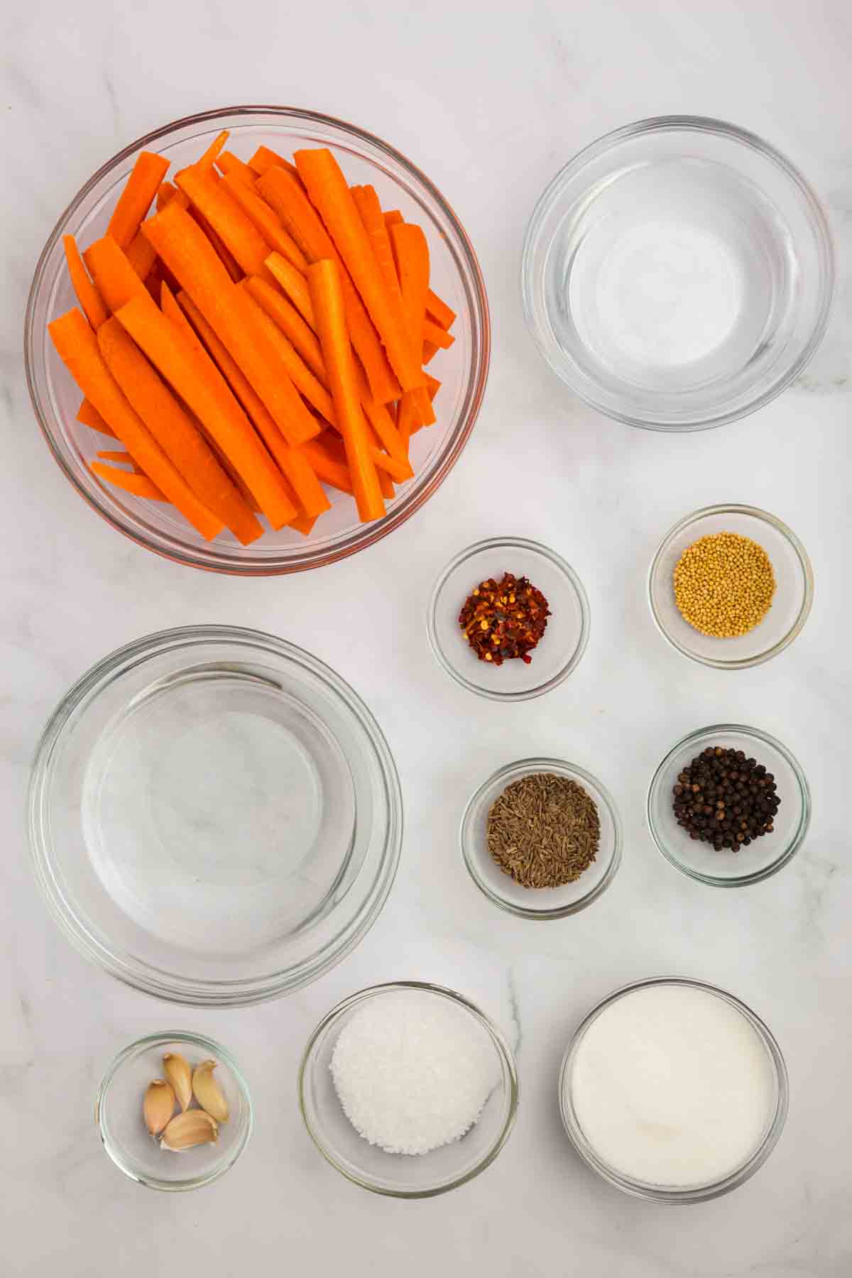 Ingredients for Pickled Carrots Recipe.