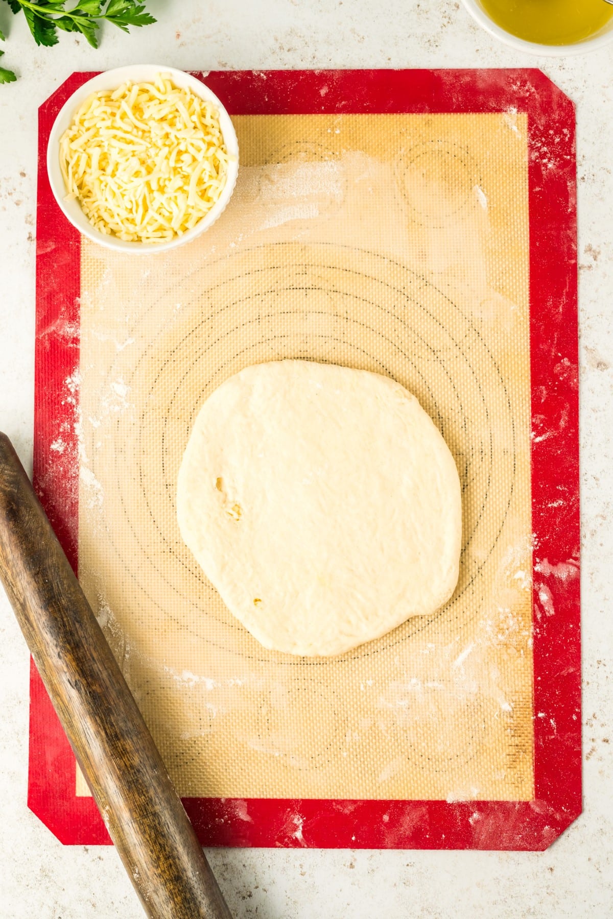 Second roll of the cheese naan bread. 