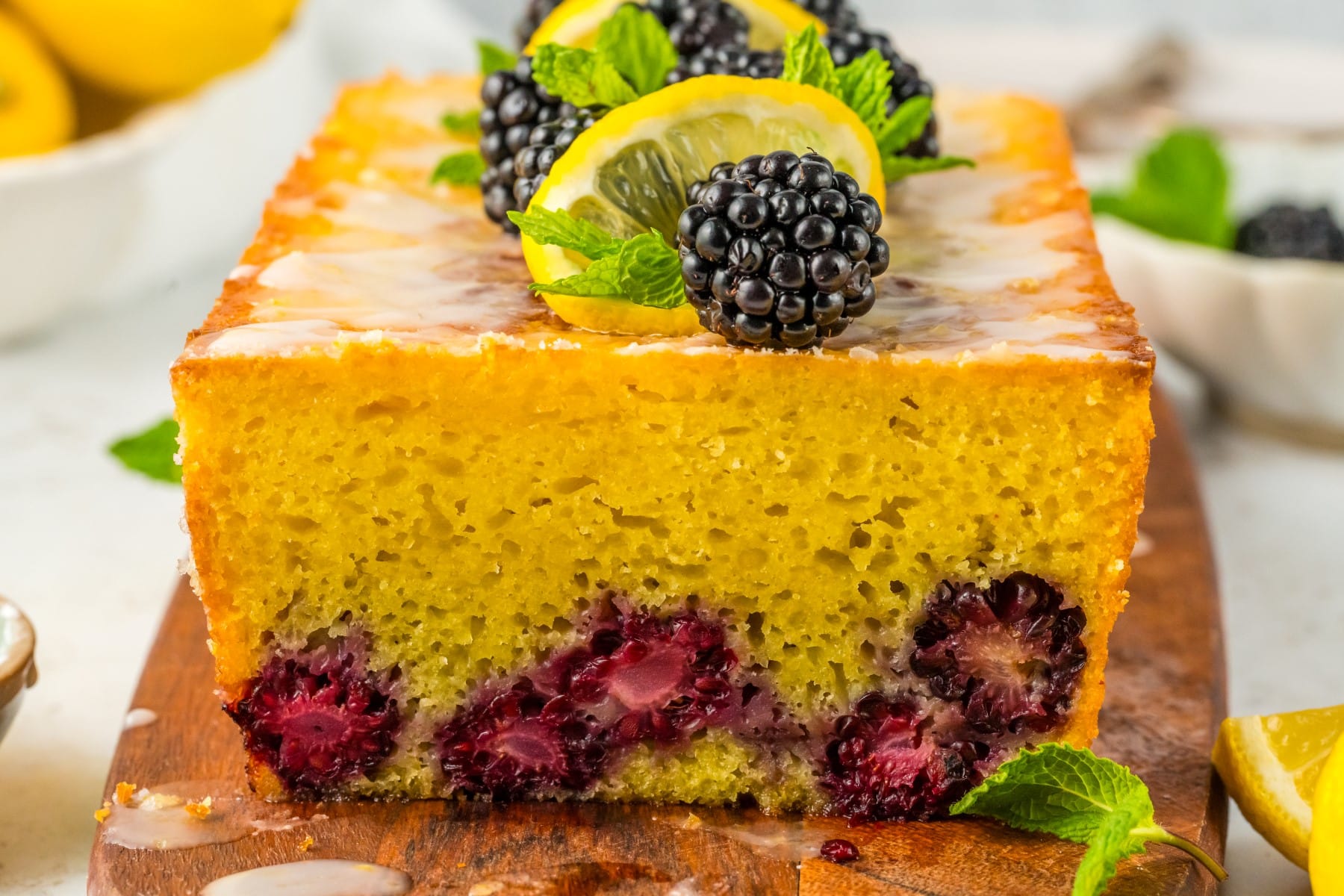 Showing the berries on the inside of the cake. 