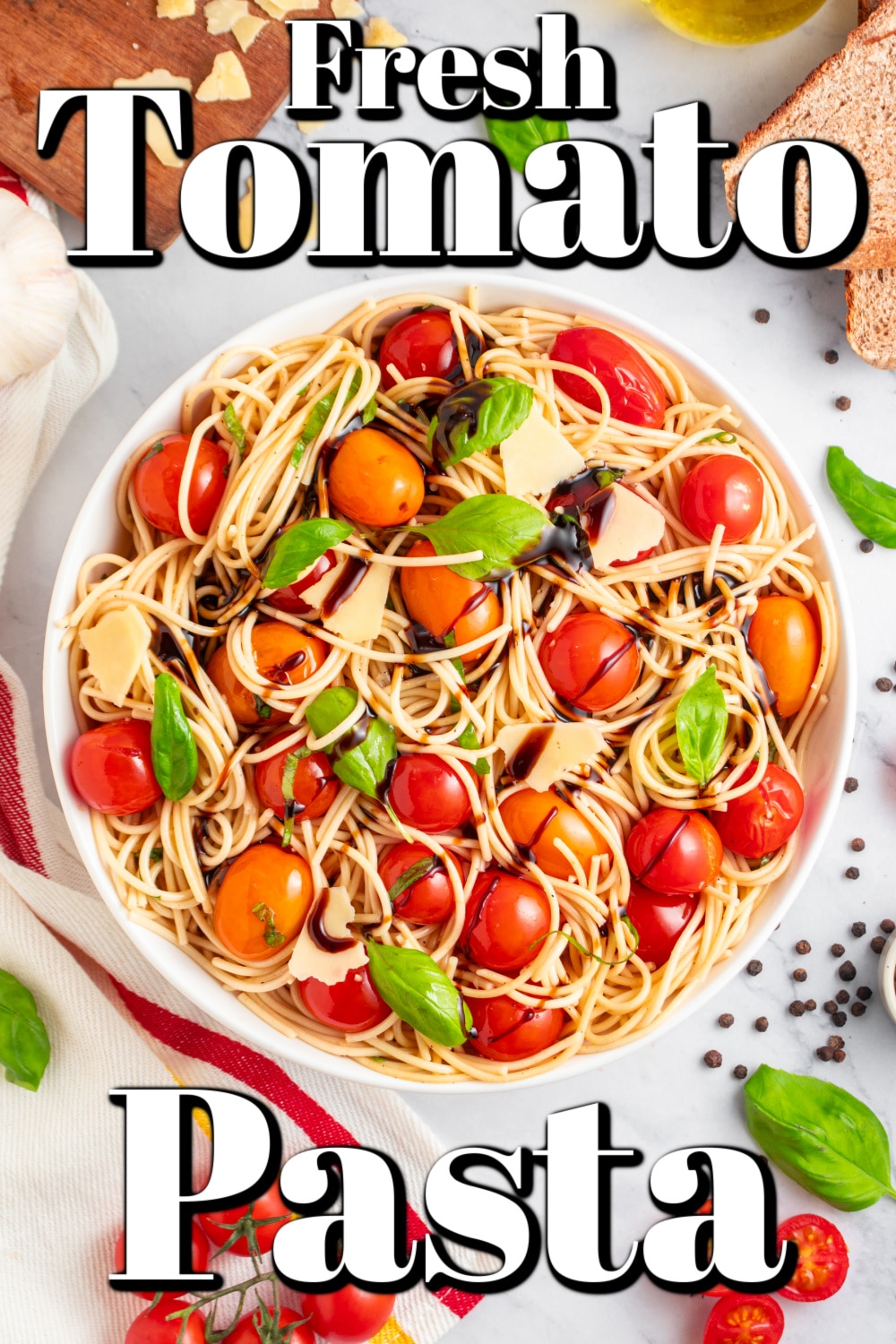 Fresh Tomato Pasta Recipe Pin. 