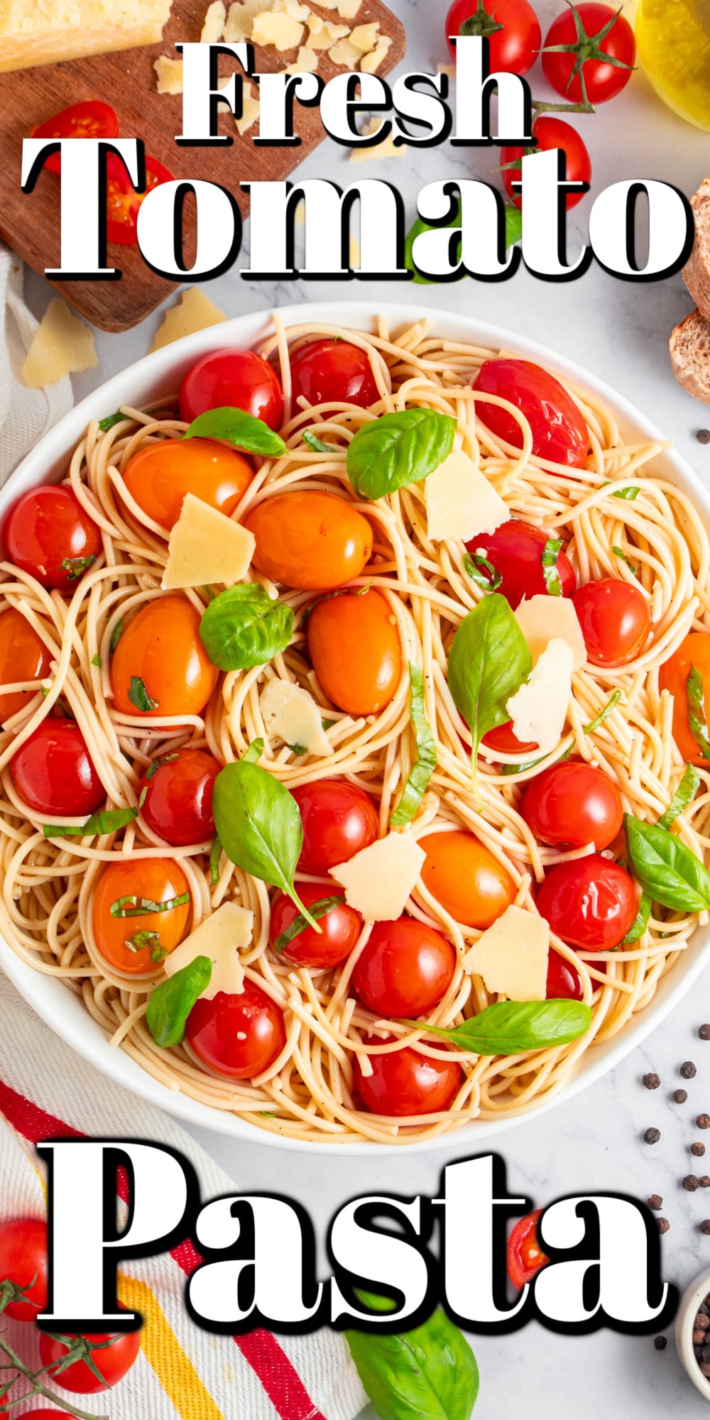 Fresh Tomato Pasta Recipe Pin. 