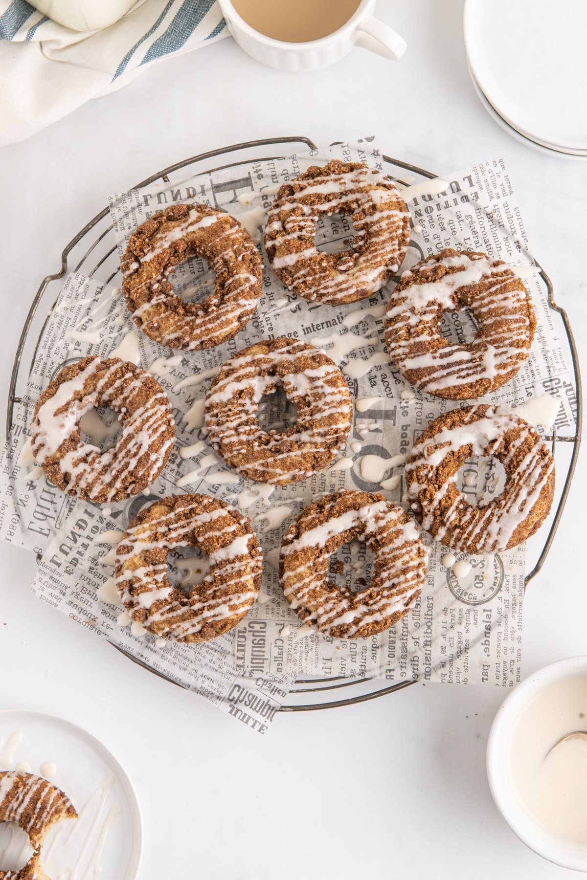 Freshly glazed donuts. 