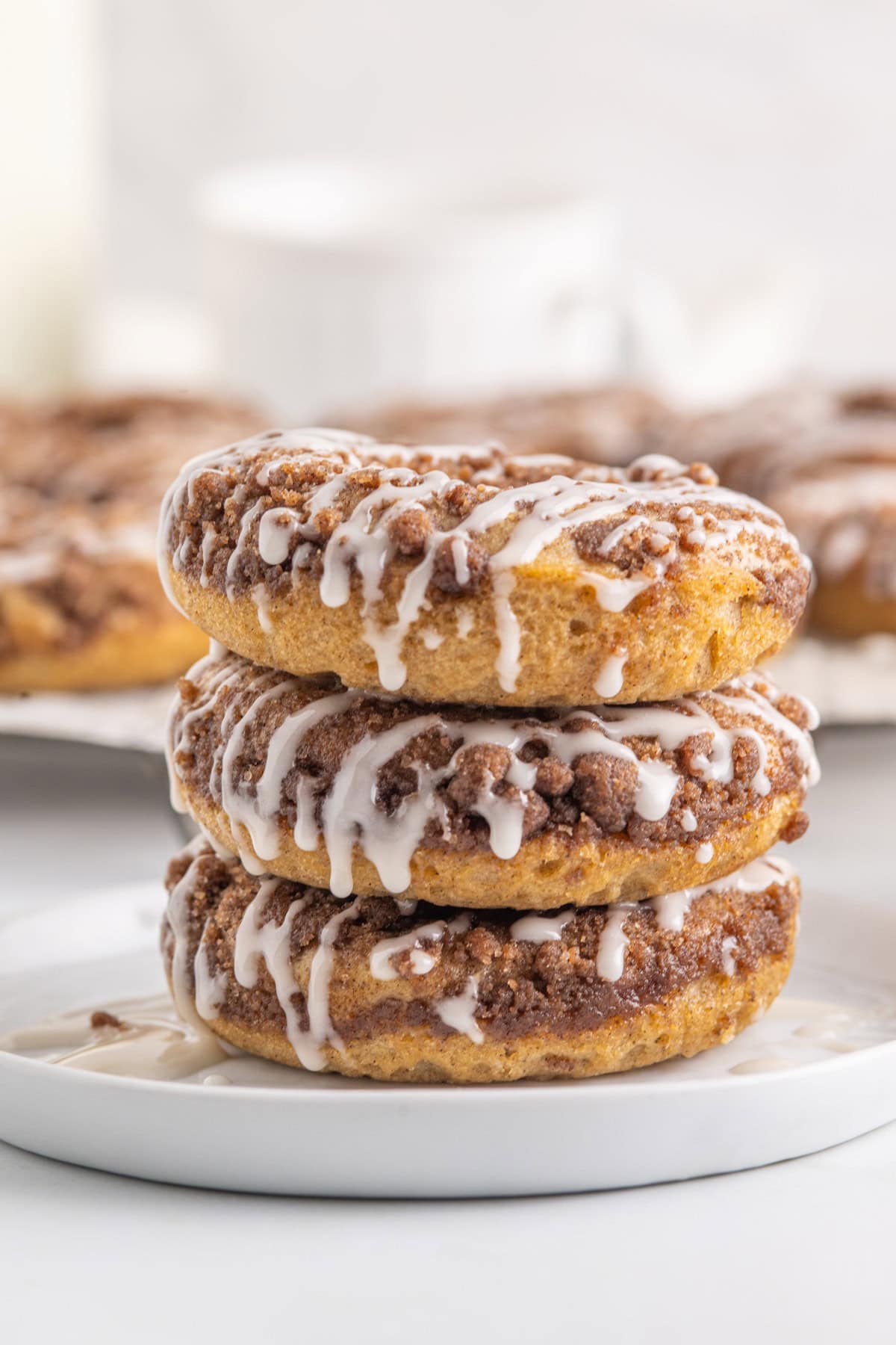 Stacked glazed Cinnamon Donut hero. 