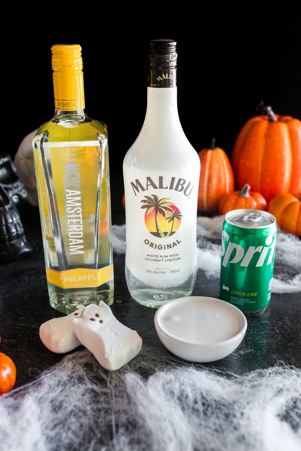 Ingredients for a Spooky Halloween Cocktail. 