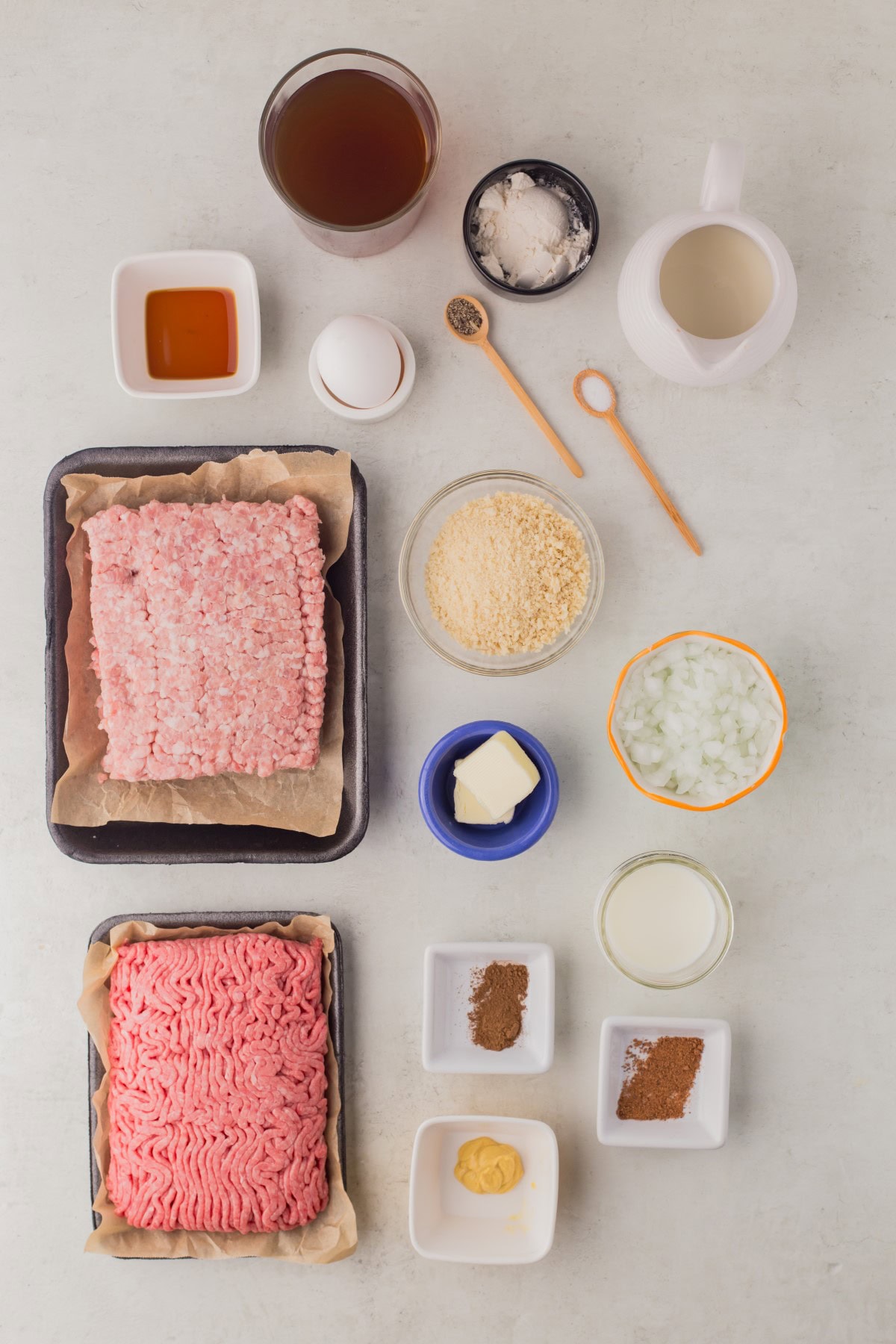 Ingredients for a Swedish Meatball Recipe. 