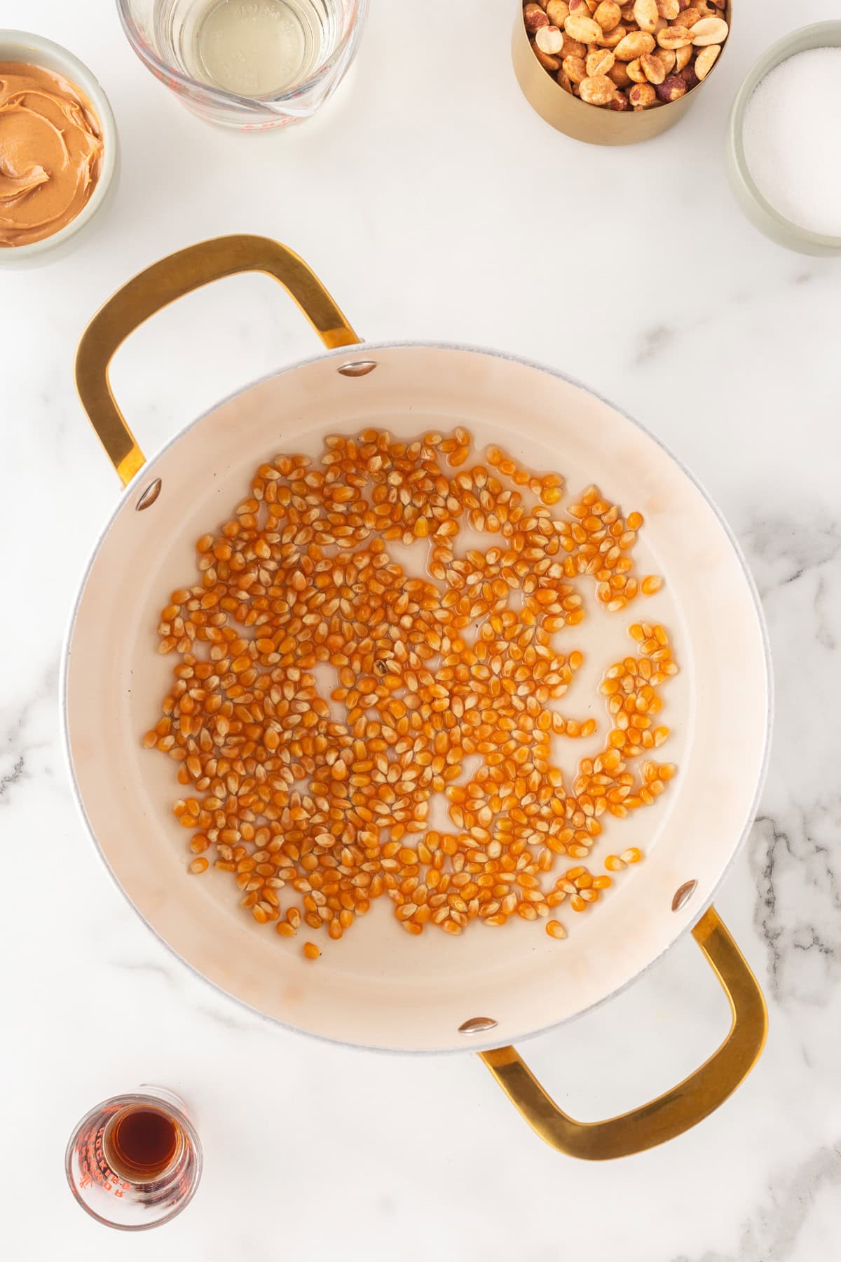 Kernels in a pot. 