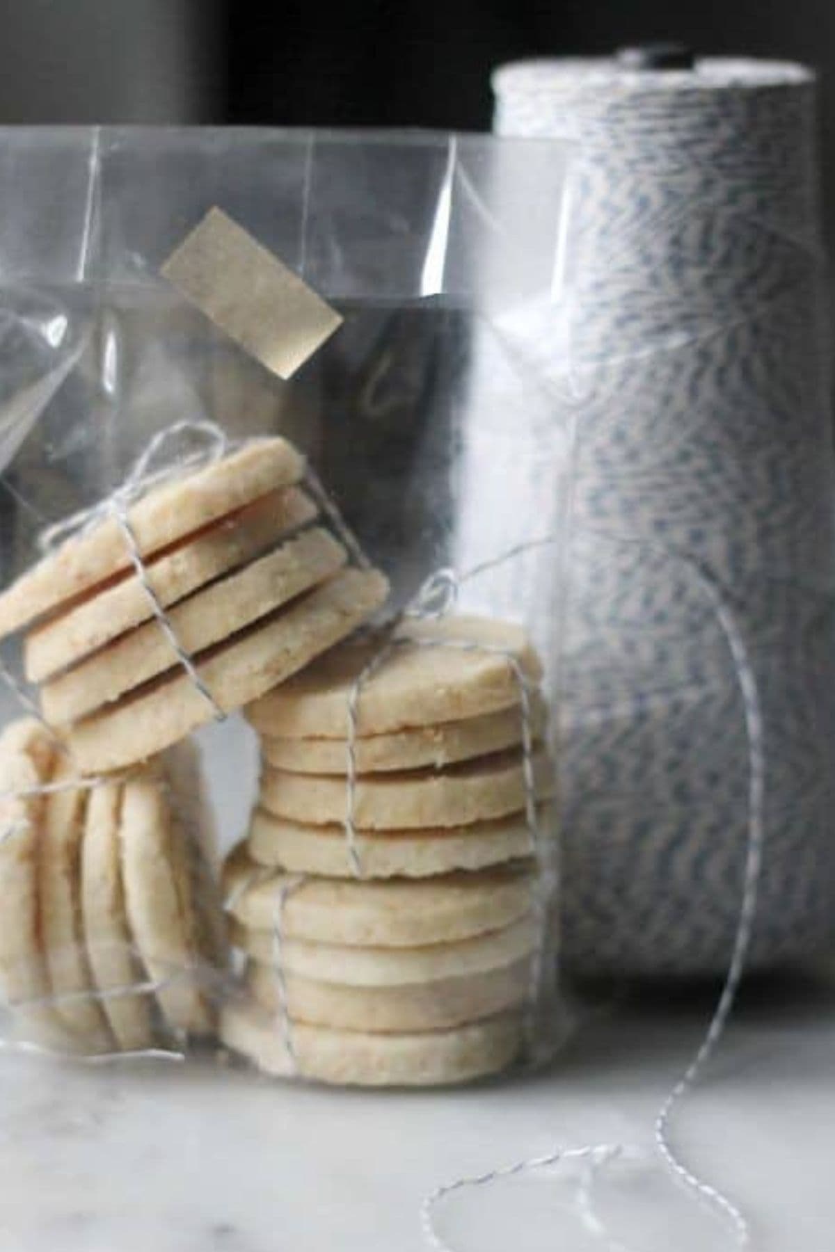 Coconut lime shortbread cookies on a table.