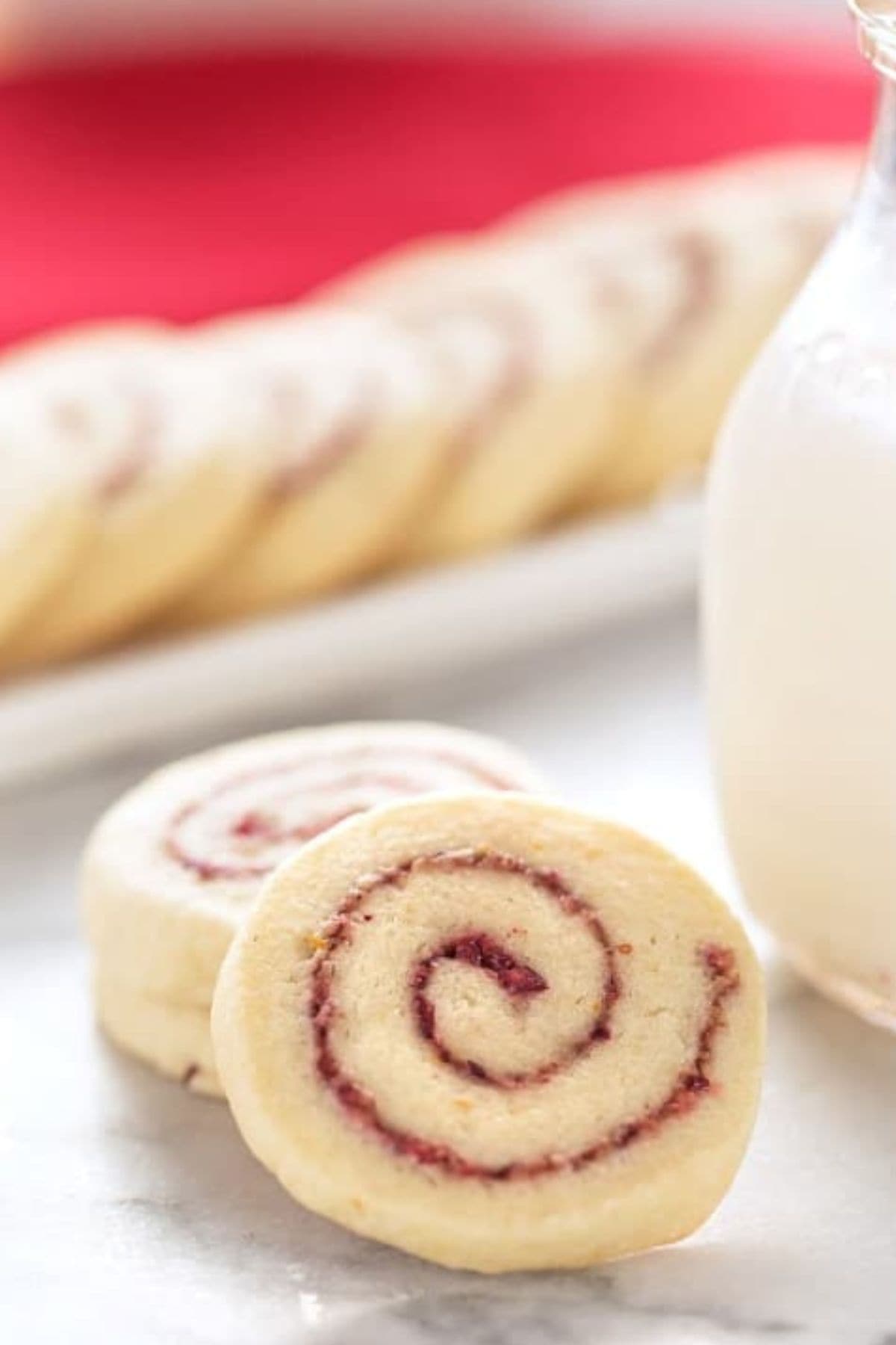 Cranberry orange pinwheels on table.